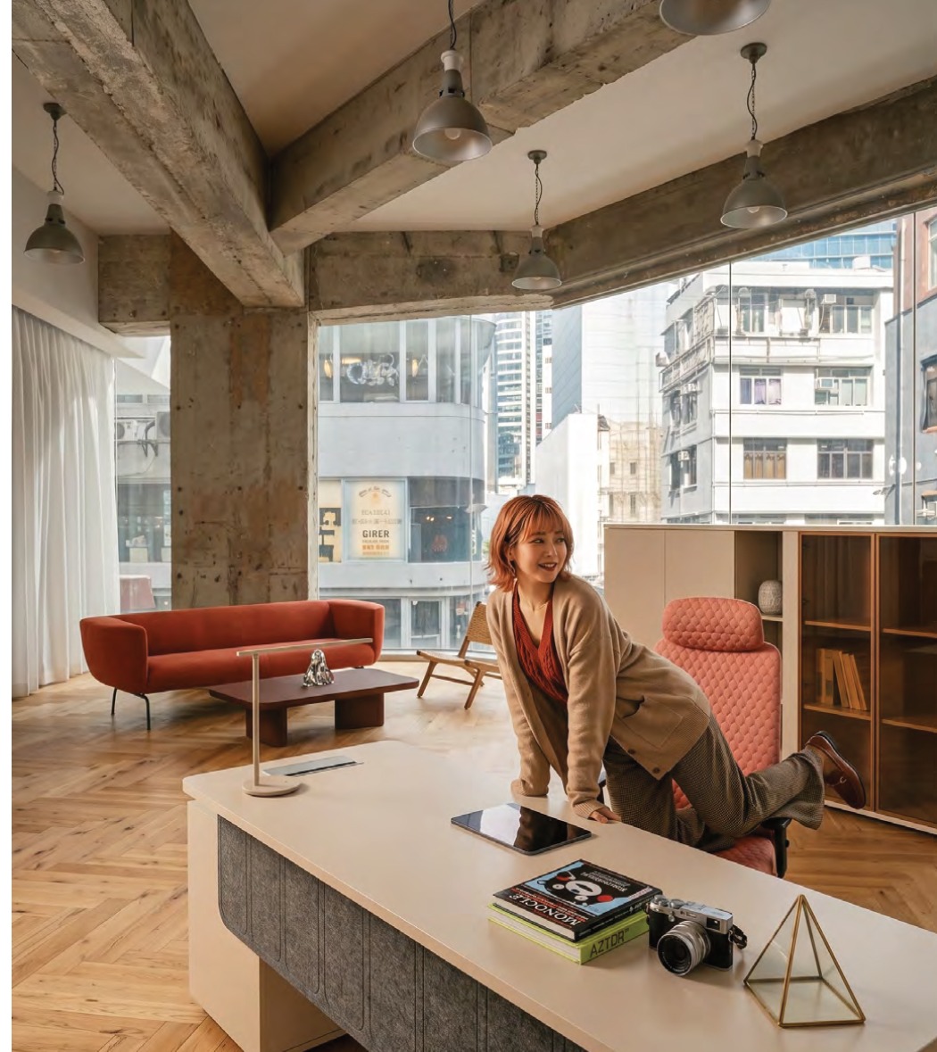 Office lounge desk scene