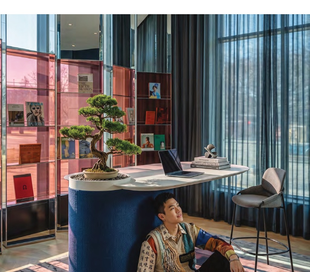 Tea table office scene